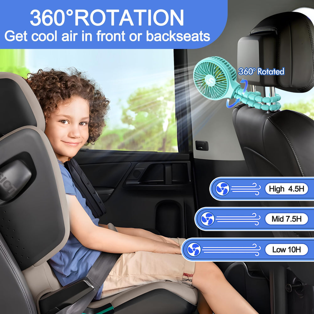 WEGA stroller fan operates quietly across three speeds for calm environments.