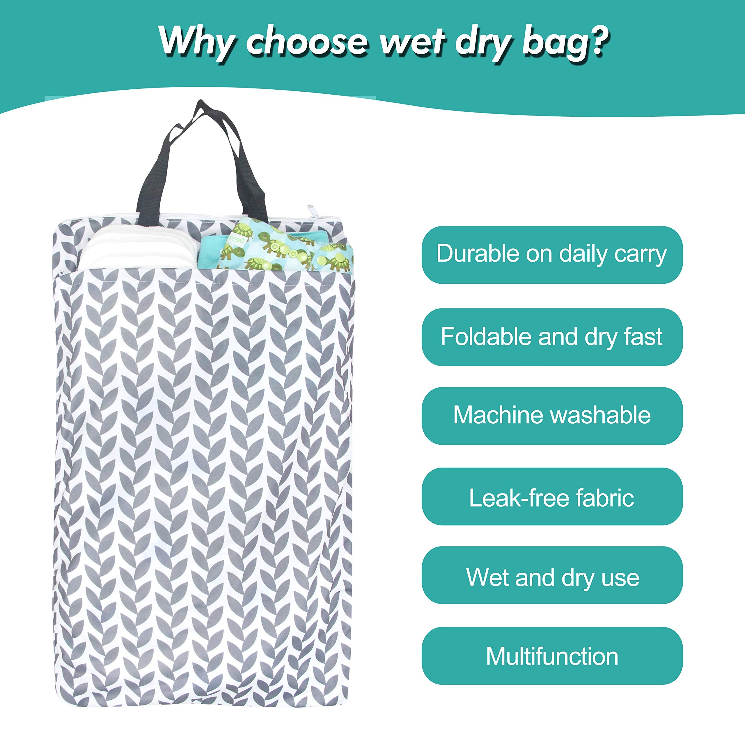 Versatile travel bag for swimsuits, towels, or gym gear.