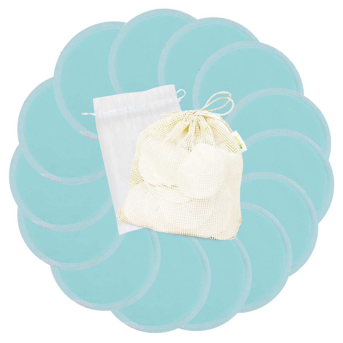 Wegreeco nursing pads 14-pack flat lay for reliable leak protection