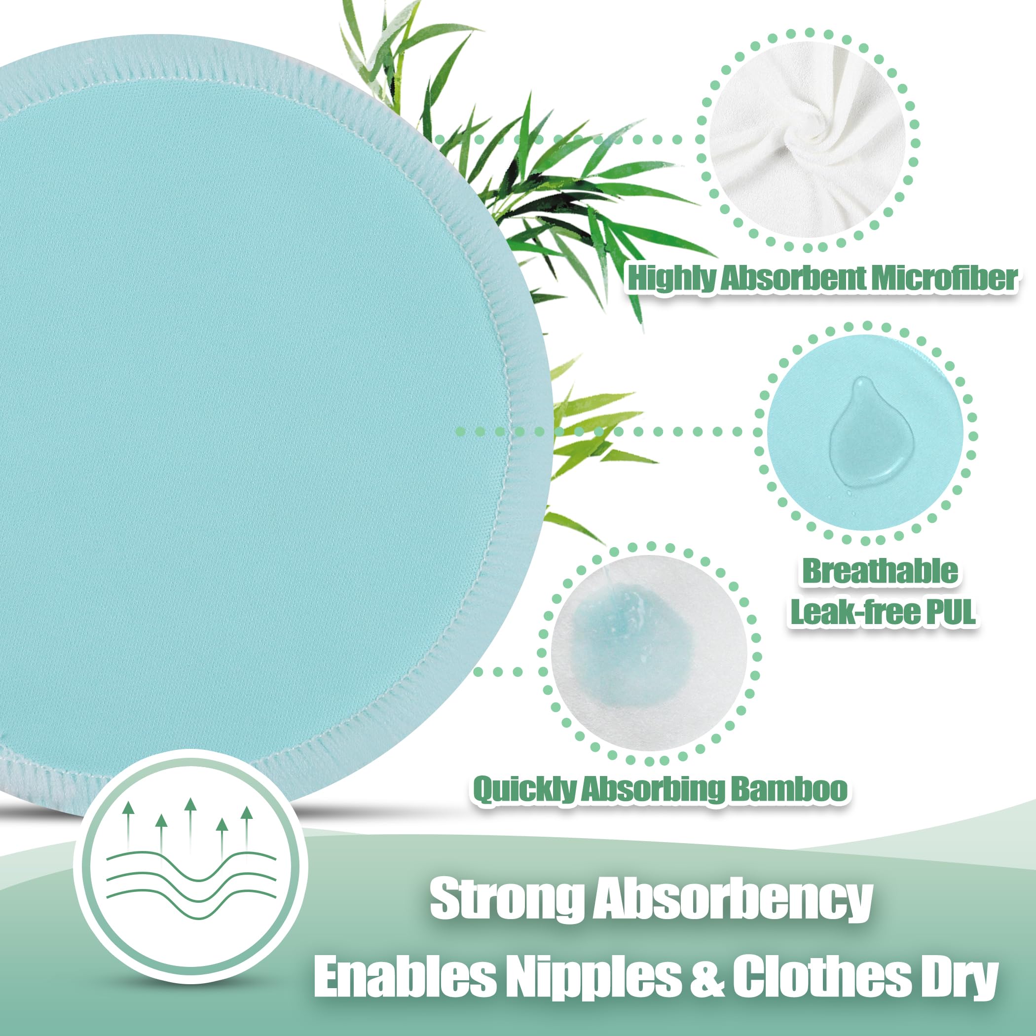 Wegreeco nursing pads 14-pack travel bag included for on-the-go storage