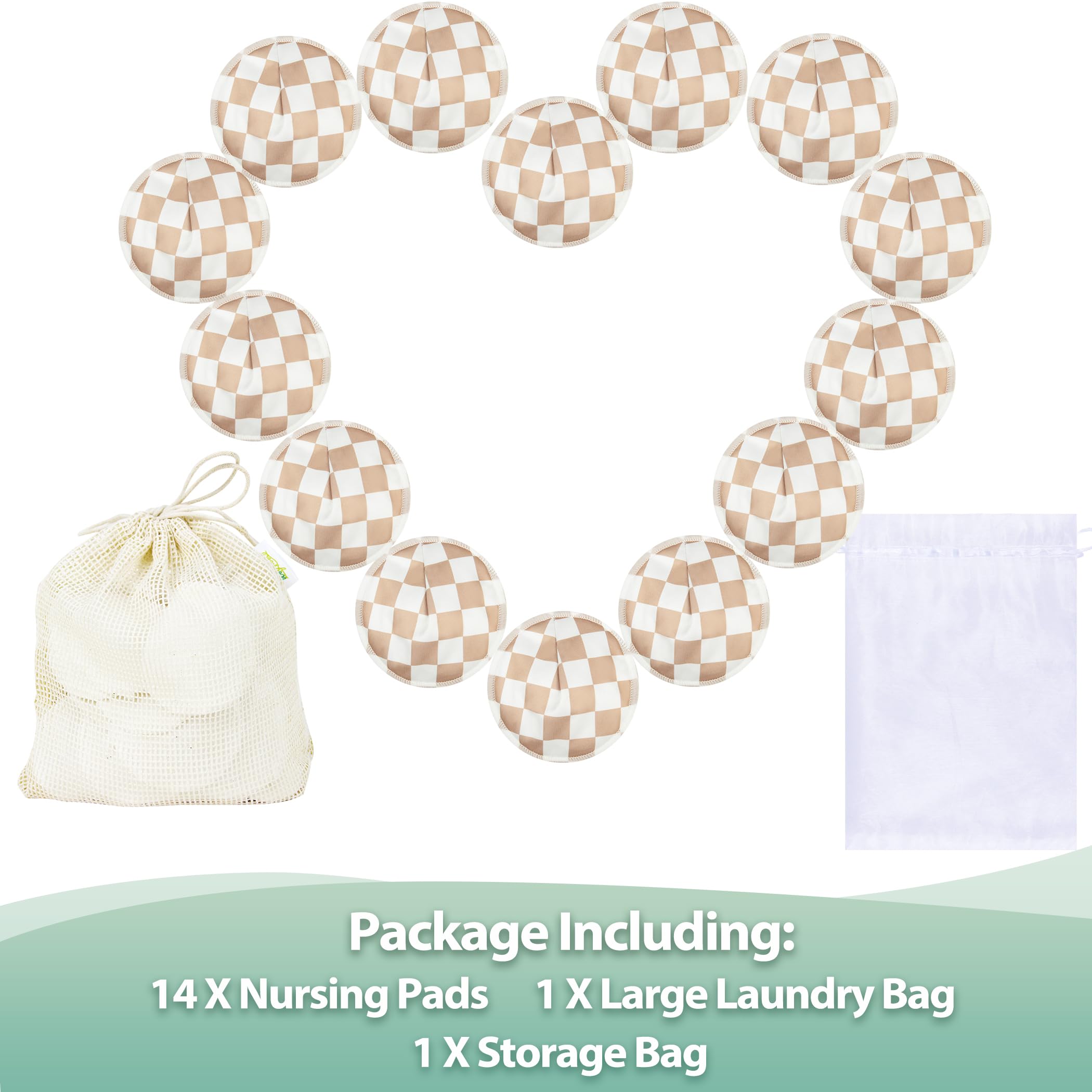 Wegreeco nursing pads mid-layer microfiber highlights absorbency to prevent leaks.