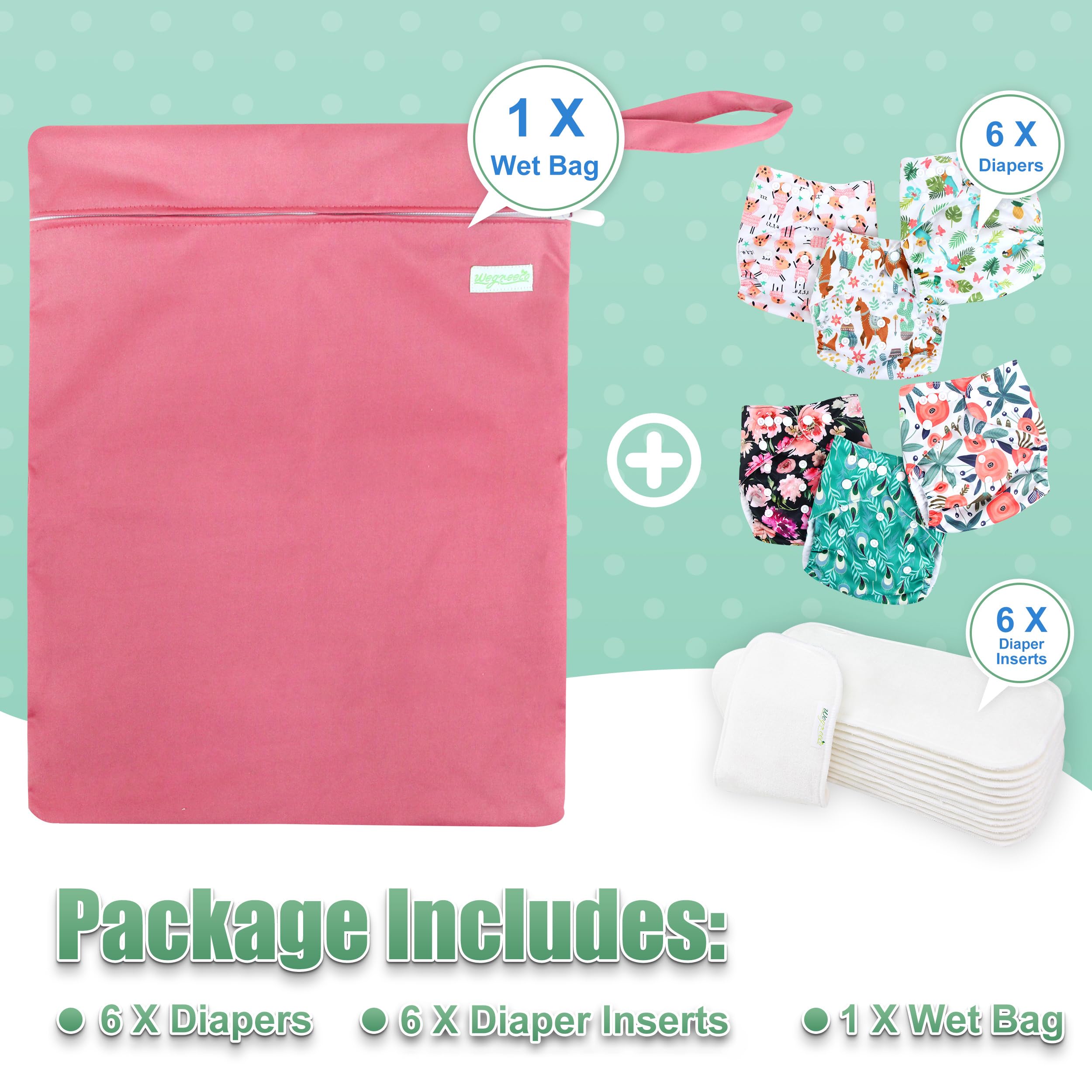 Wegreeco reusable cloth diapers, an eco-friendly option for long-term use.