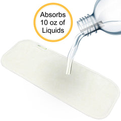 Wegreeco 34 cm by 13 cm 4-layer insert laid flat for sizing.