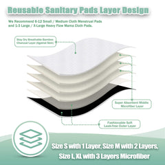 Wegreeco Charcoal reusable pads inner charcoal layer for soft stay-dry feel