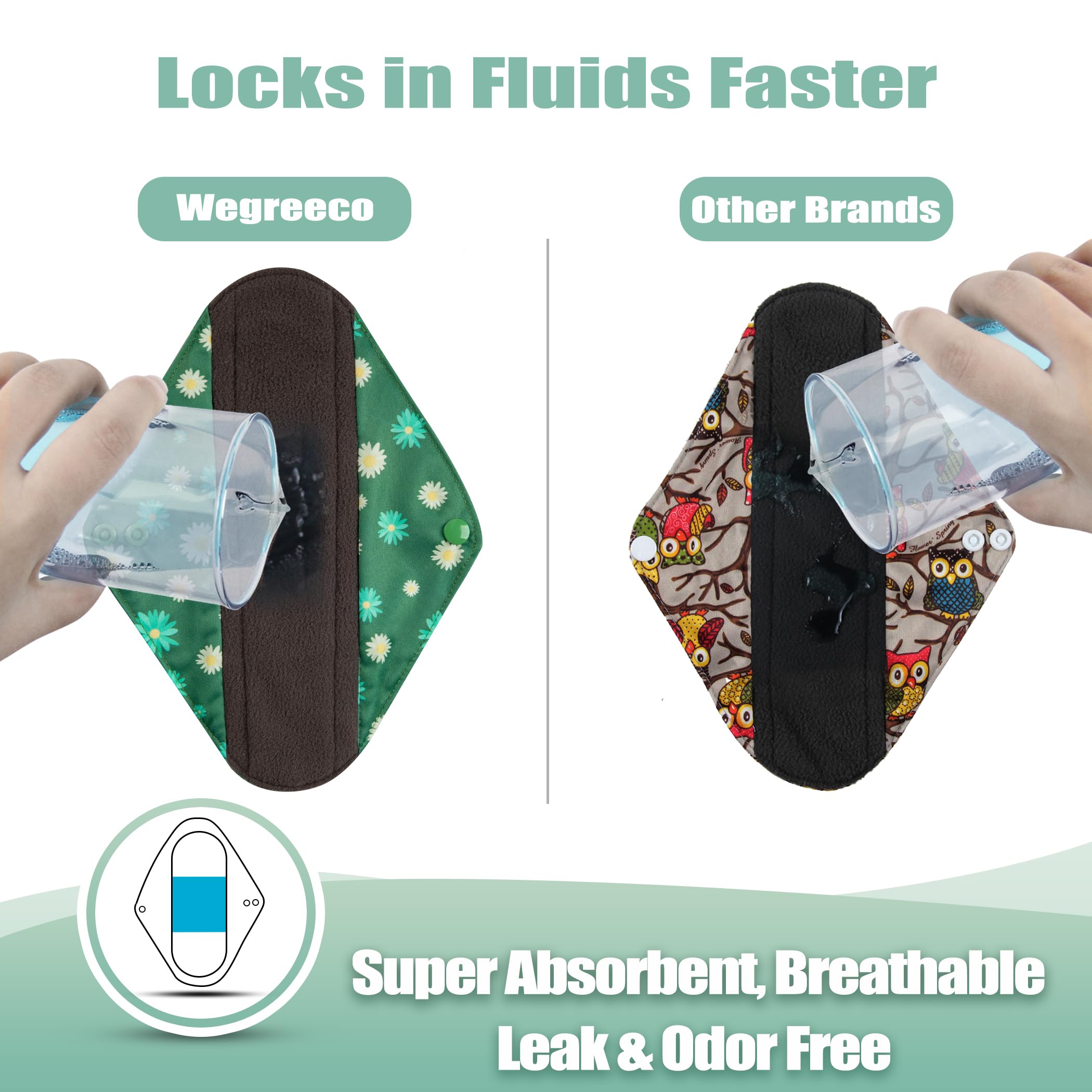 Wegreeco extralarge chrysanthemum cloth pad delivers extended protection for heavier days