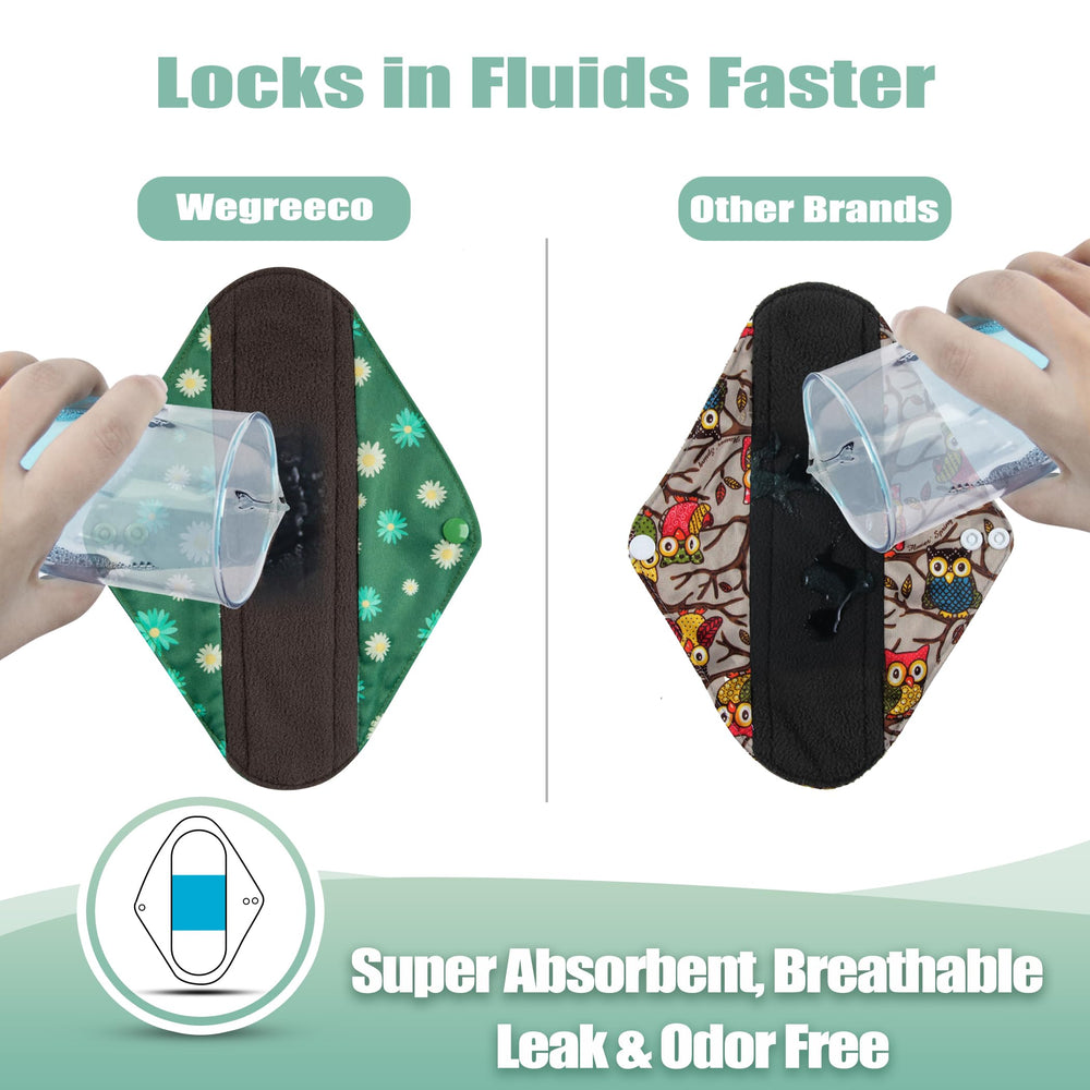 Wegreeco extralarge chrysanthemum cloth pad delivers extended protection for heavier days