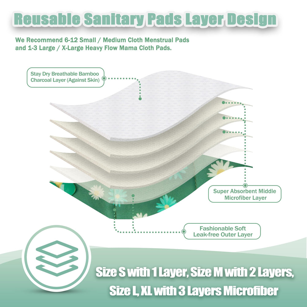 Wegreeco large chrysanthemum cloth pad provides extra coverage for comfortable wear