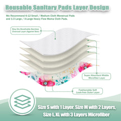 Wegreeco cloth pad large Peonyony offers overnight comfort and extra absorbency.