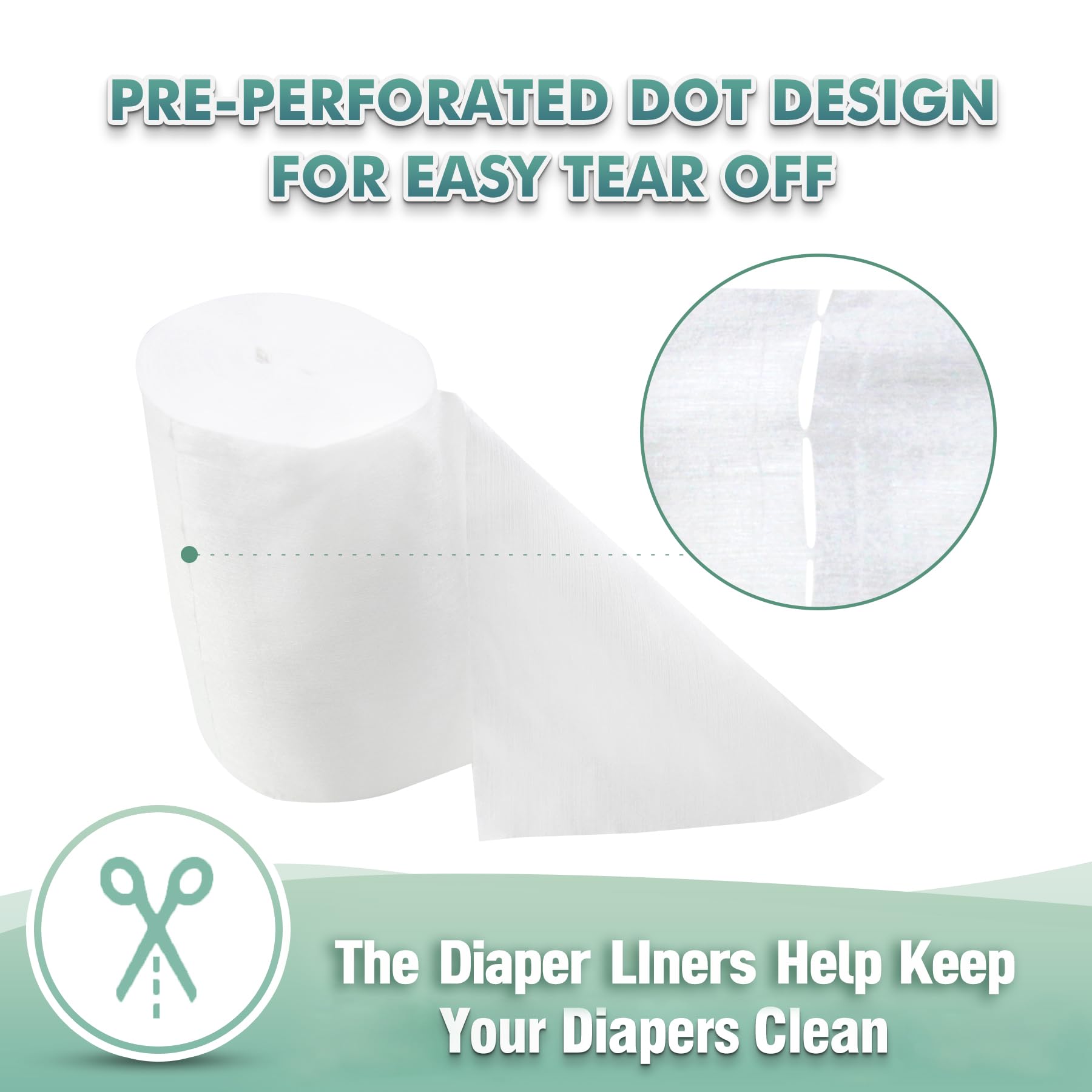 Wegreeco easy tear-off cloth diaper liner shown for quick changes.