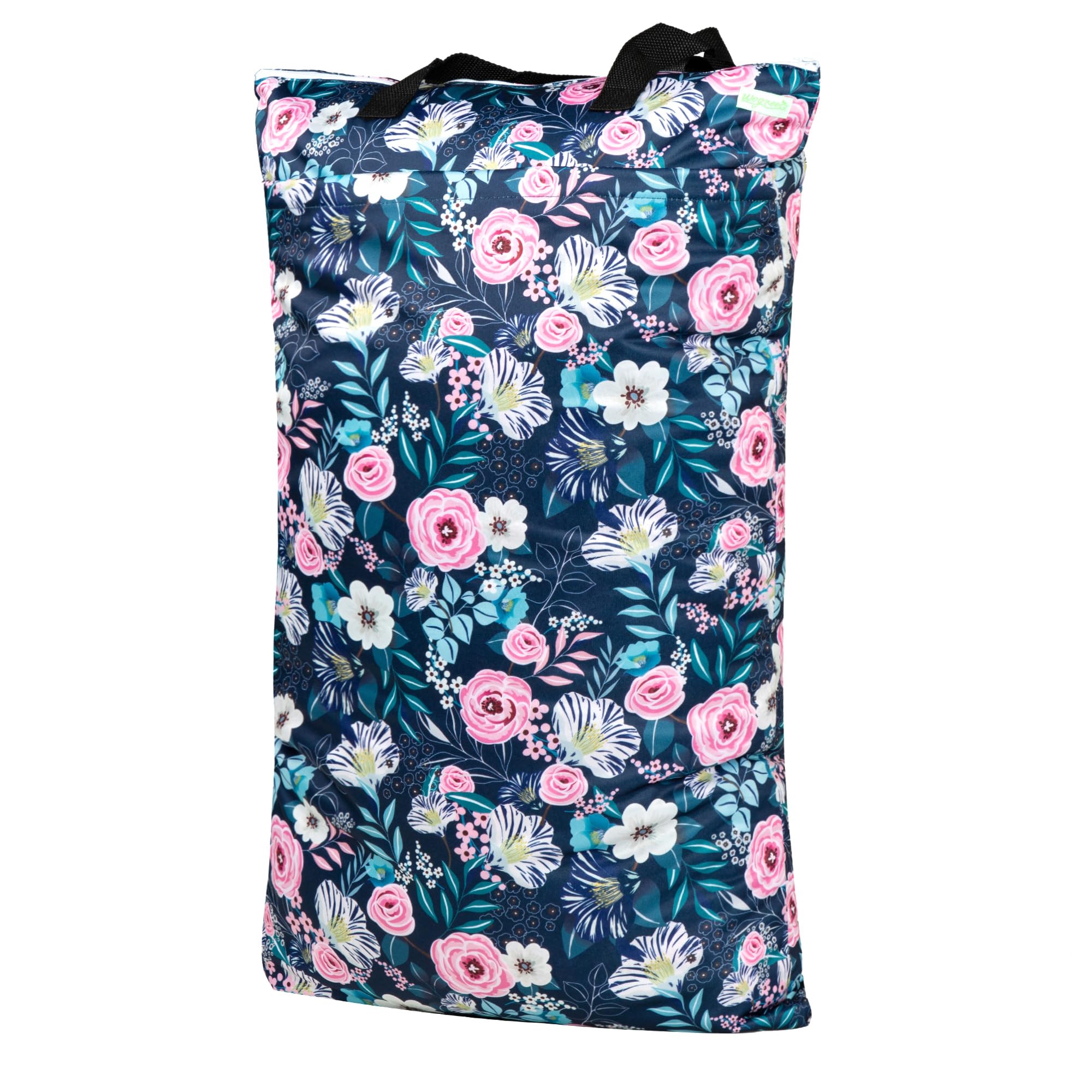 Wegreeco Flower-1 hanging wet-dry diaper bag with leak-free fabric.