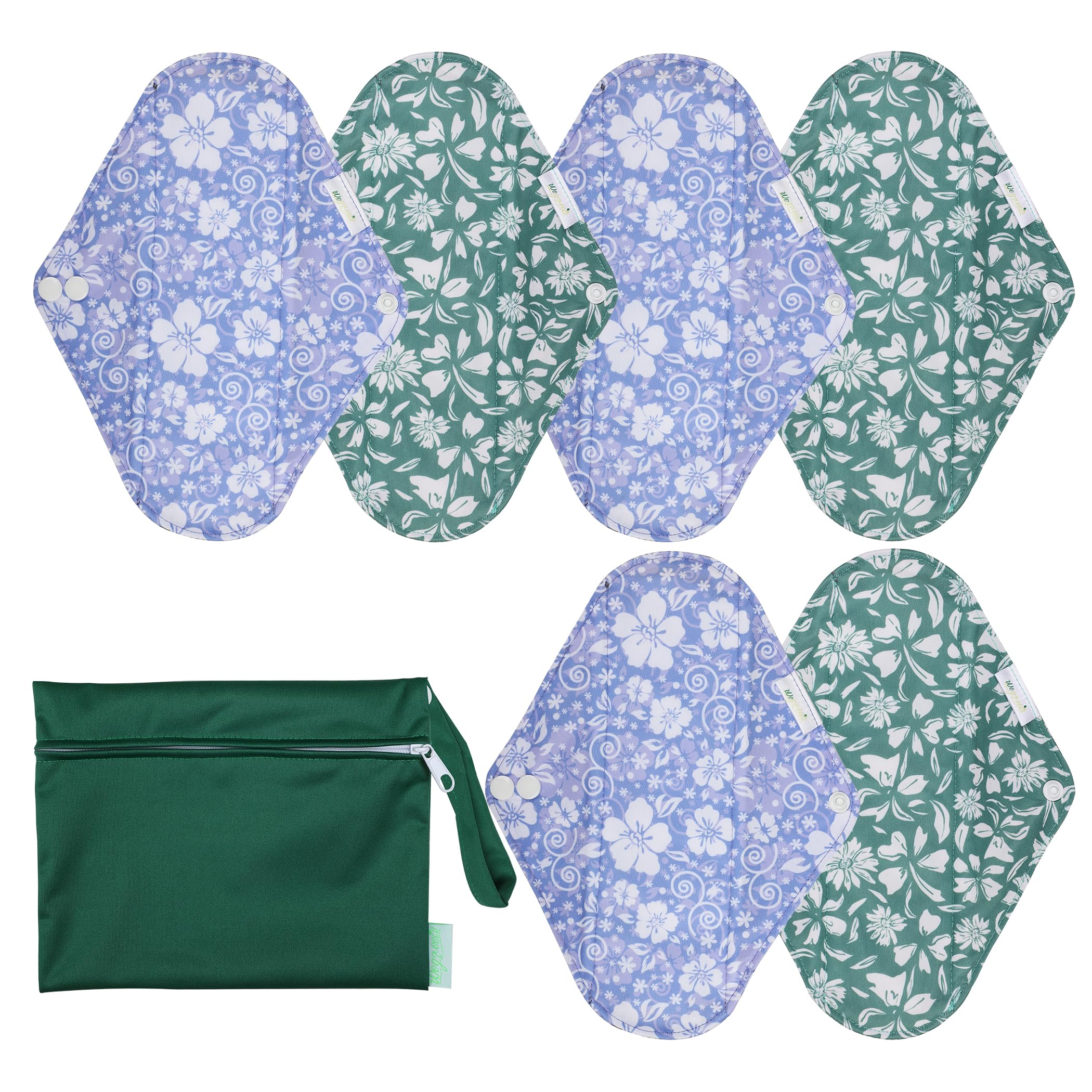 Wegreeco full bloom print outer view shows a soft reusable pad for daily wear.