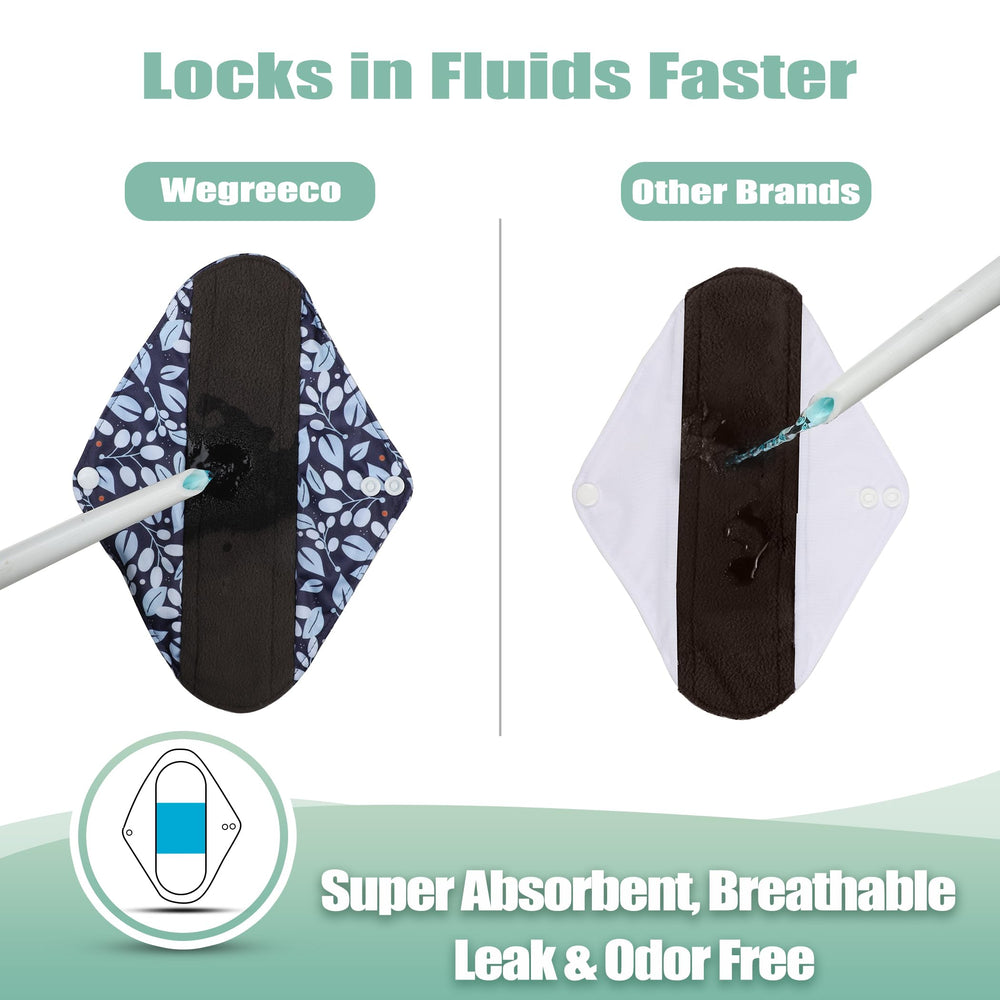 Wegreeco heavy-flow overnight pad in use for absorbent protection