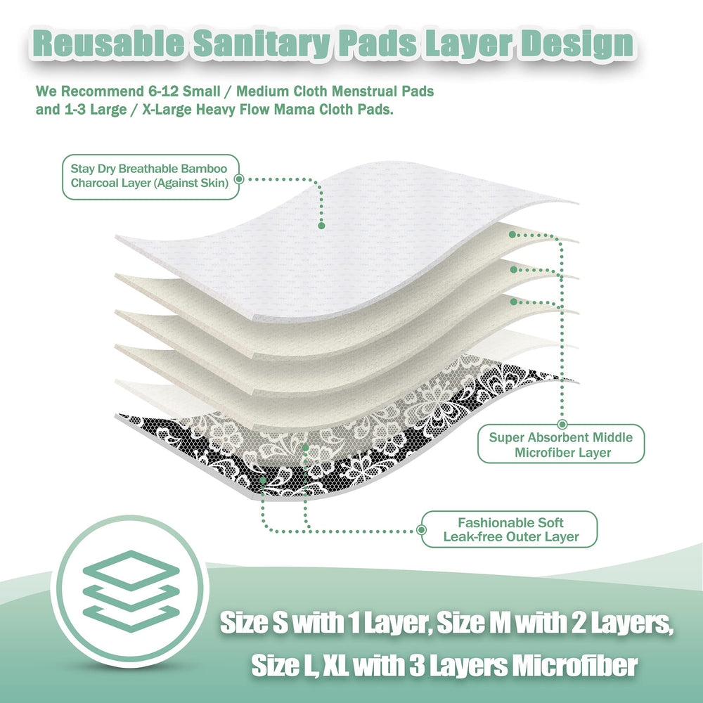 Wegreeco medium-size reusable pad shows ideal length for daily absorption.