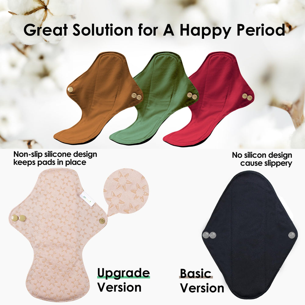 Wegreeco multi-use pads suitable for heavy flow, postnatal care, and light incontinence.