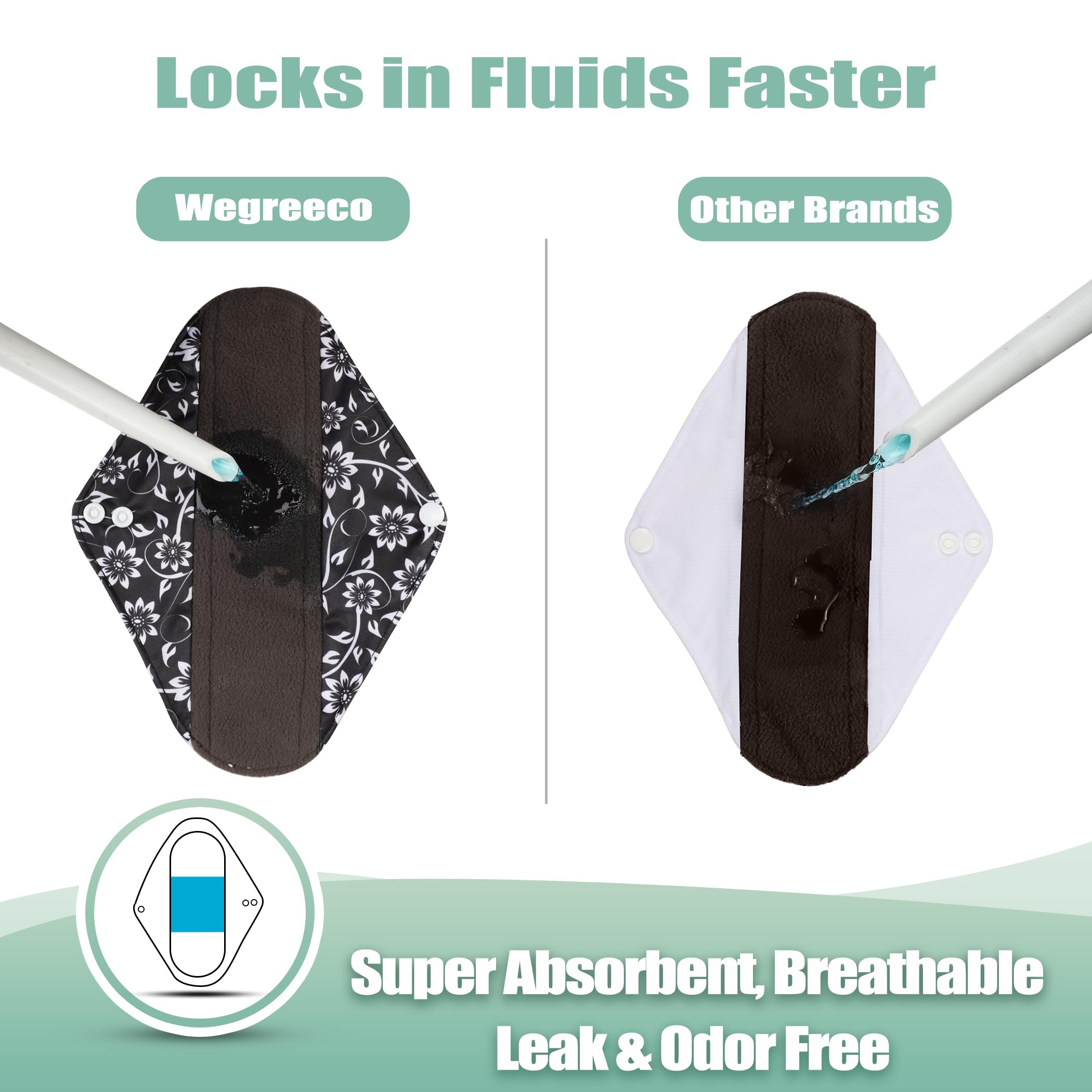 wegreeco medium-size pad measures 9.5 inches for daily use