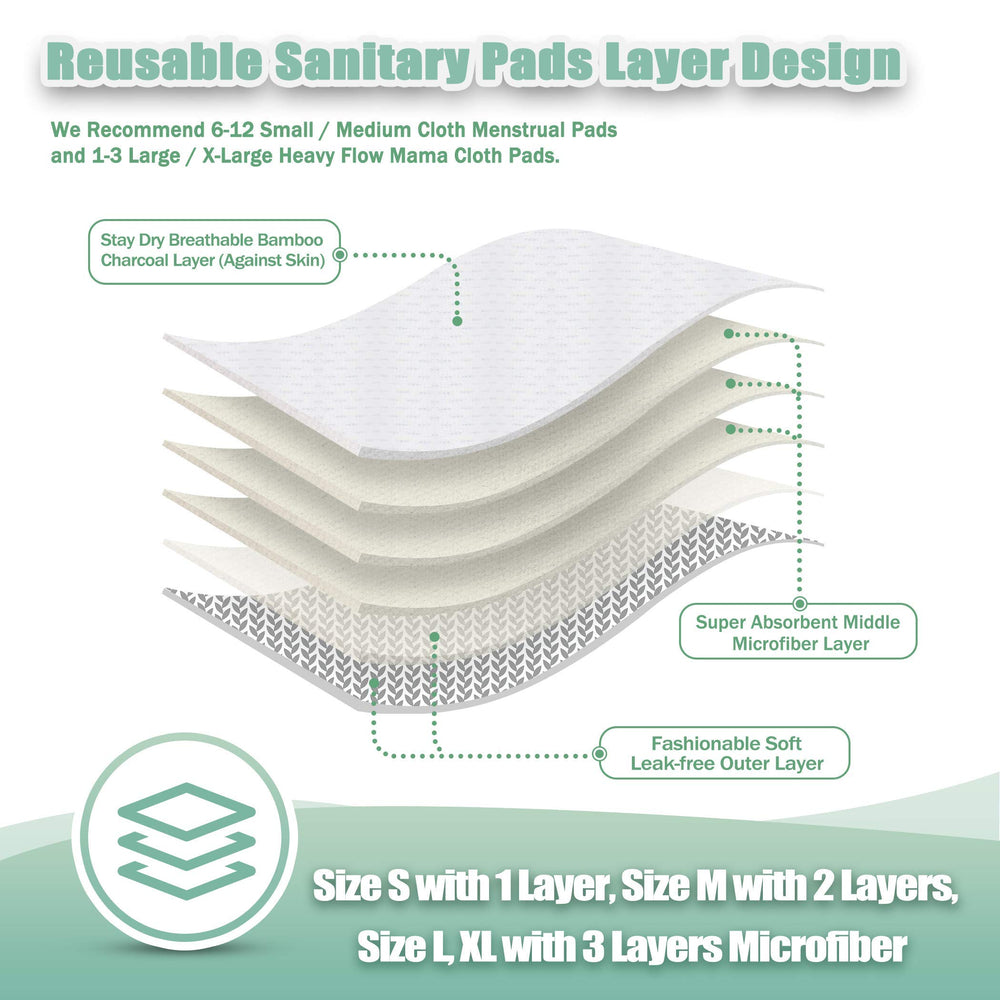 Wegreeco mid-layer microfiber boosts absorbency for longer wear.