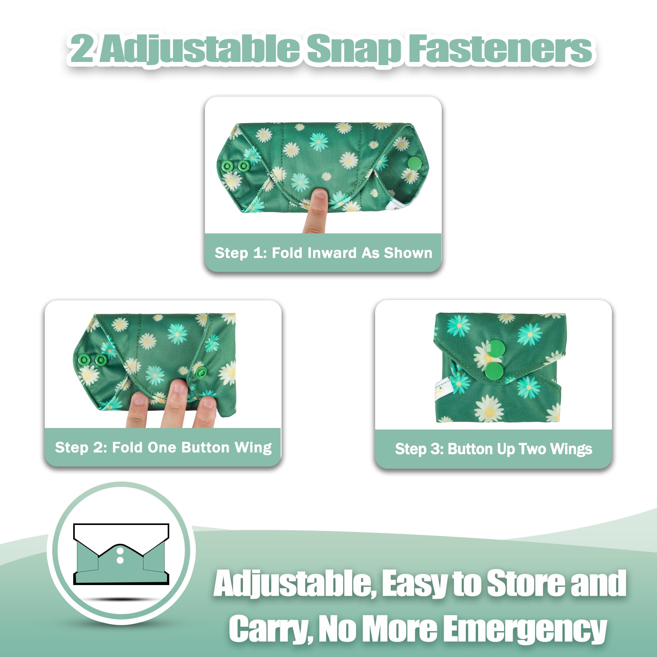 Wegreeco small pad with snap closure for secure undergarment fit.