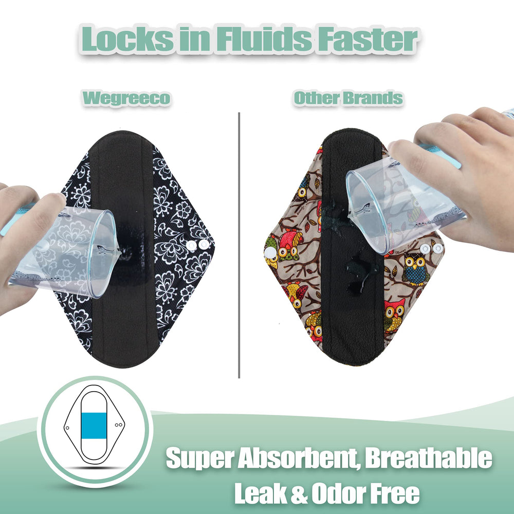 Wegreeco pad with snap closure secures undergarment fit for dependable protection.