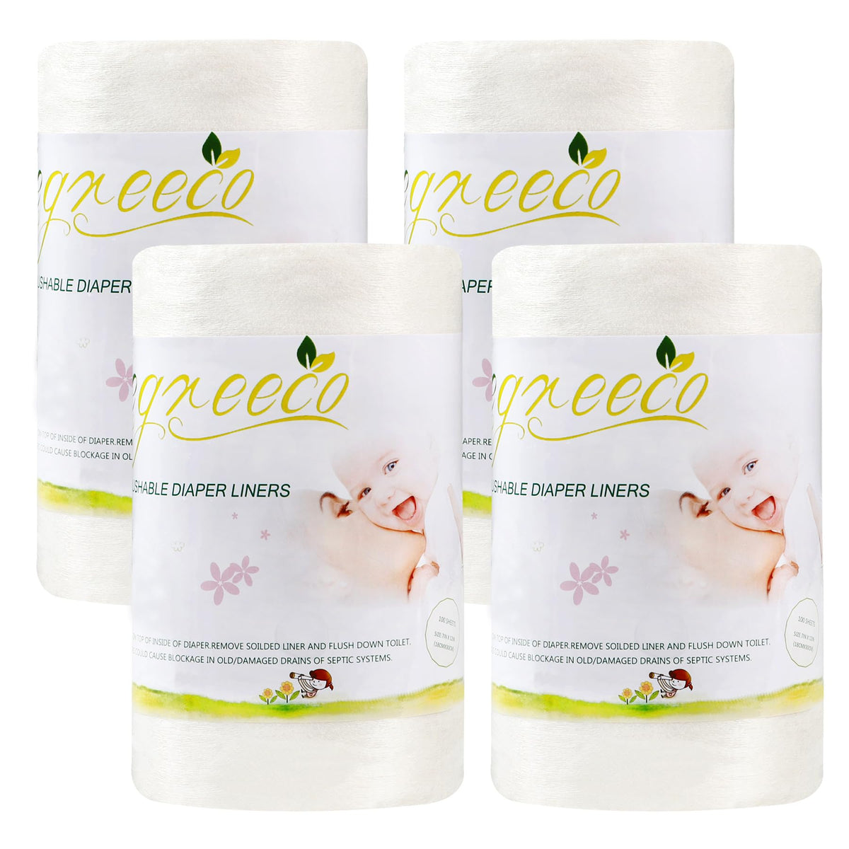 Wegreeco unscented diaper liner roll placed between diaper for mess containment.
