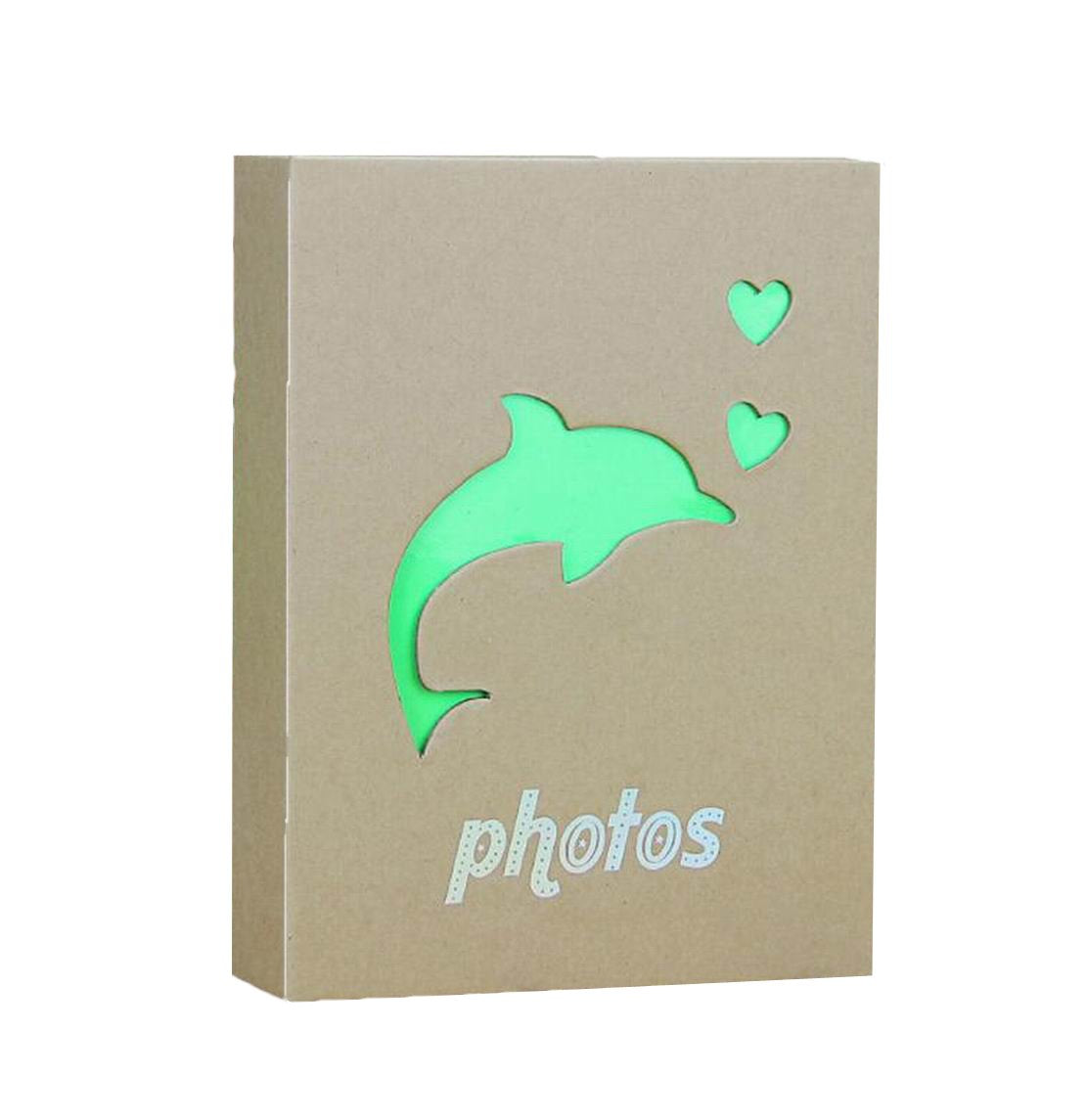 Wei Long Dolphin 5x7 kraft photo album cover highlighting eco-friendly materials for durable keepsakes.