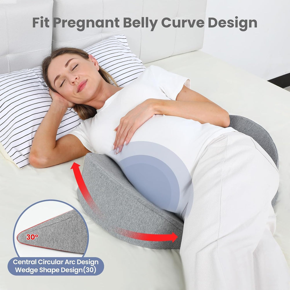 WEIKA memory foam wedge belly support close-up highlighting breathability.