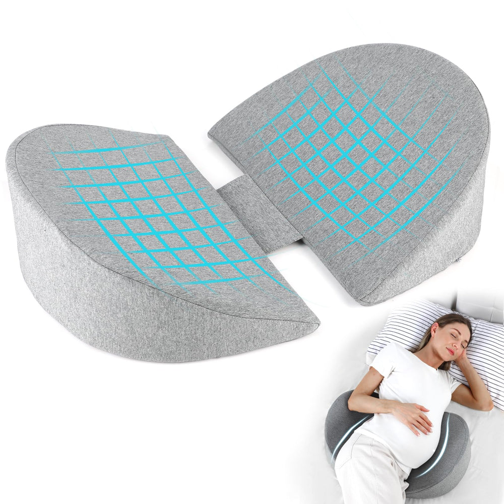 WEIKA pregnancy pillow belly support for side sleepers with gentle belly cradle