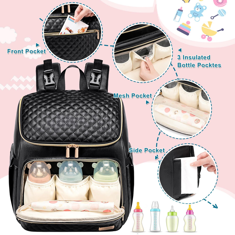 Weitars diaper bag backpack changing pad included for clean diaper changes.