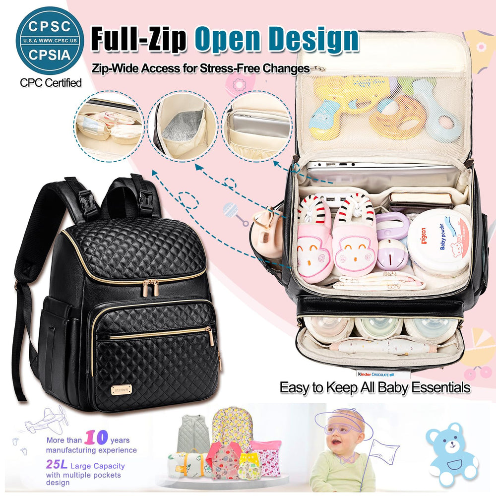 Weitars diaper bag backpack insulated pockets keep bottles at stable temperature.