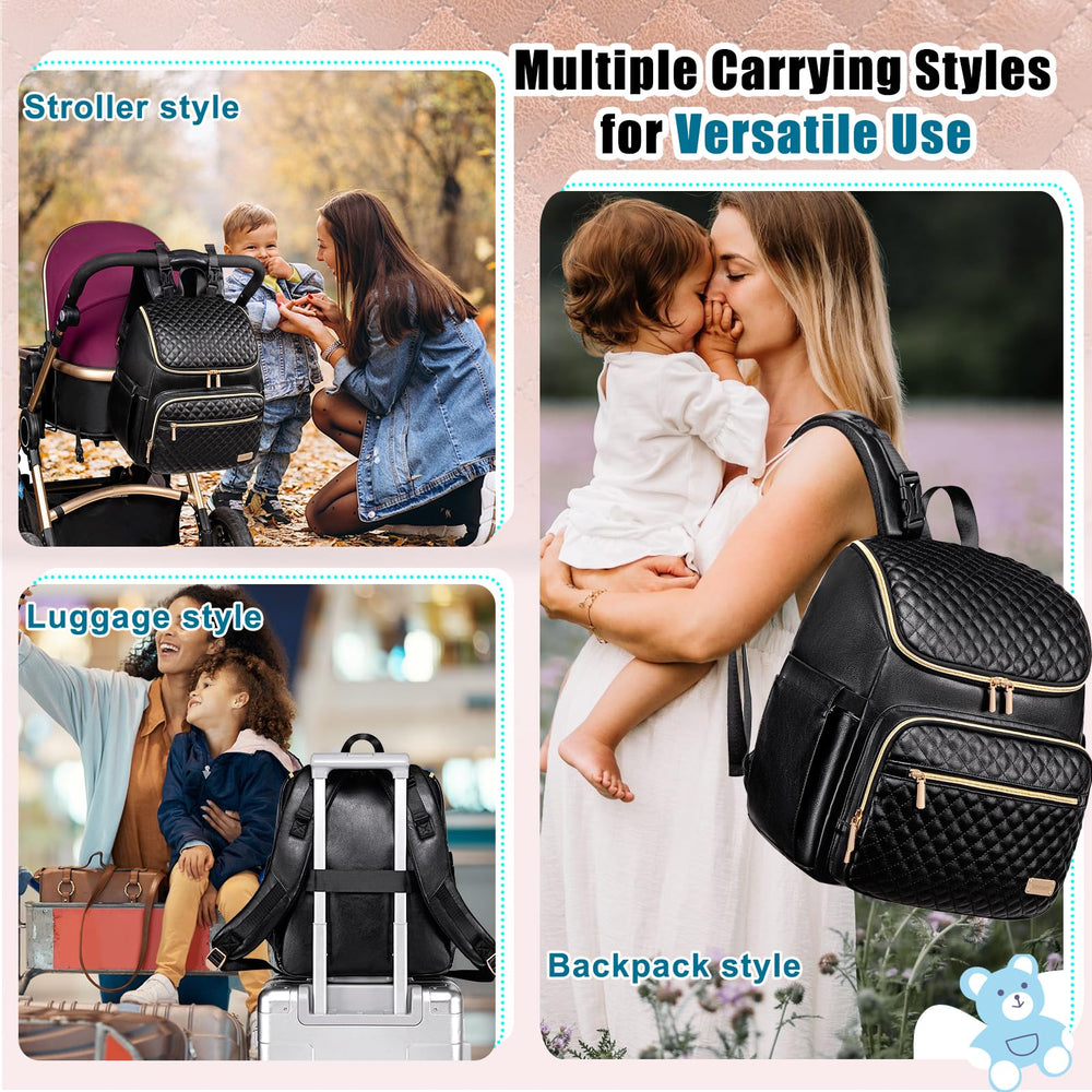 Weitars diaper bag backpack laptop sleeve fits 14-inch devices.
