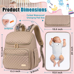 Weitars diaper bag features five insulated pockets to keep bottles at the right temperature.