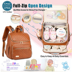 Weitars leather diaper bag insulated pocket keeping bottles warm or cool.