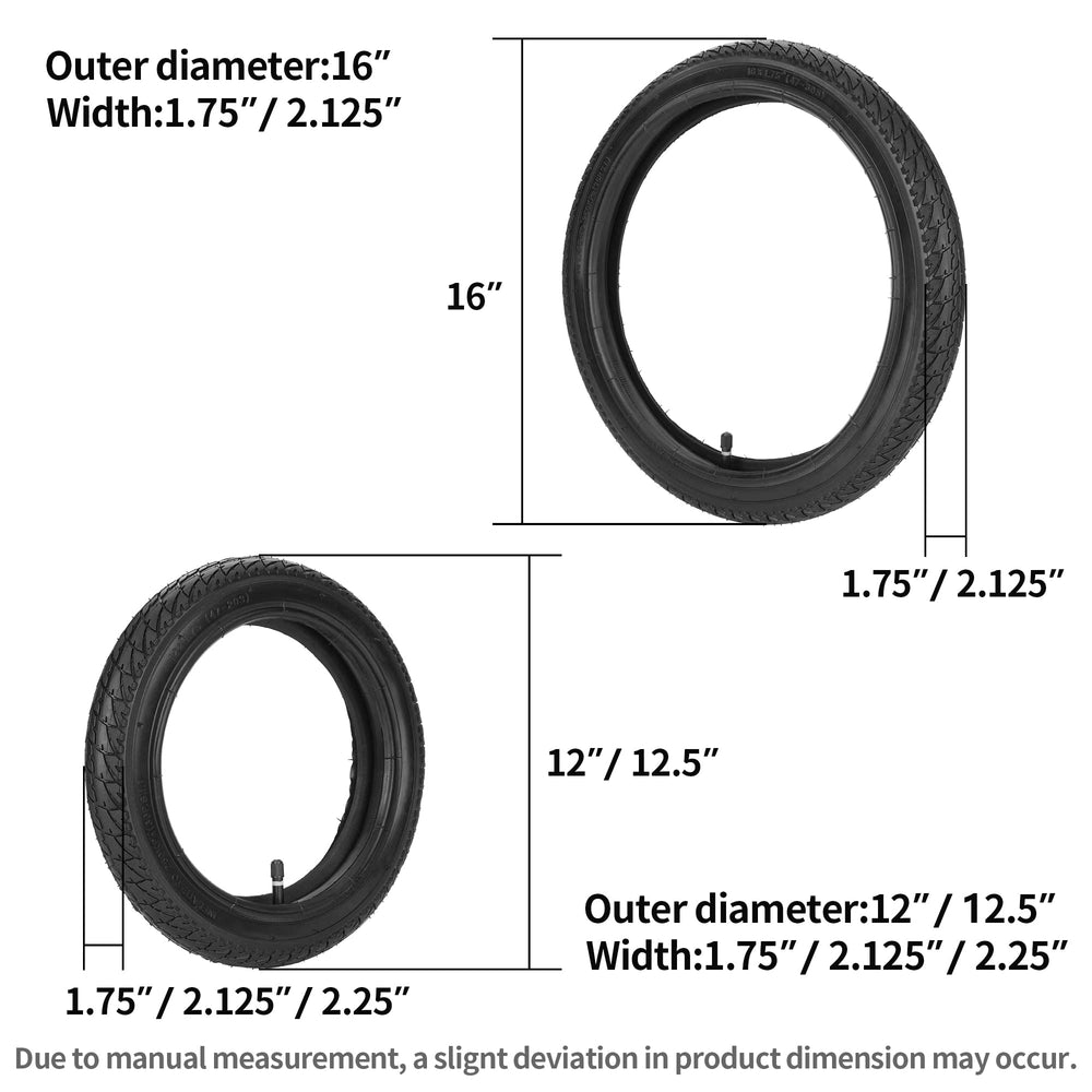 Weiyingsi front tire 12x12-5x1-75 side detail highlighting tread and construction