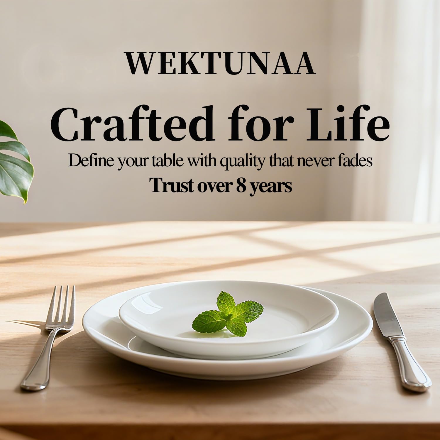 WEKTUNAA laid-out kid silverware set for easy meal prep.