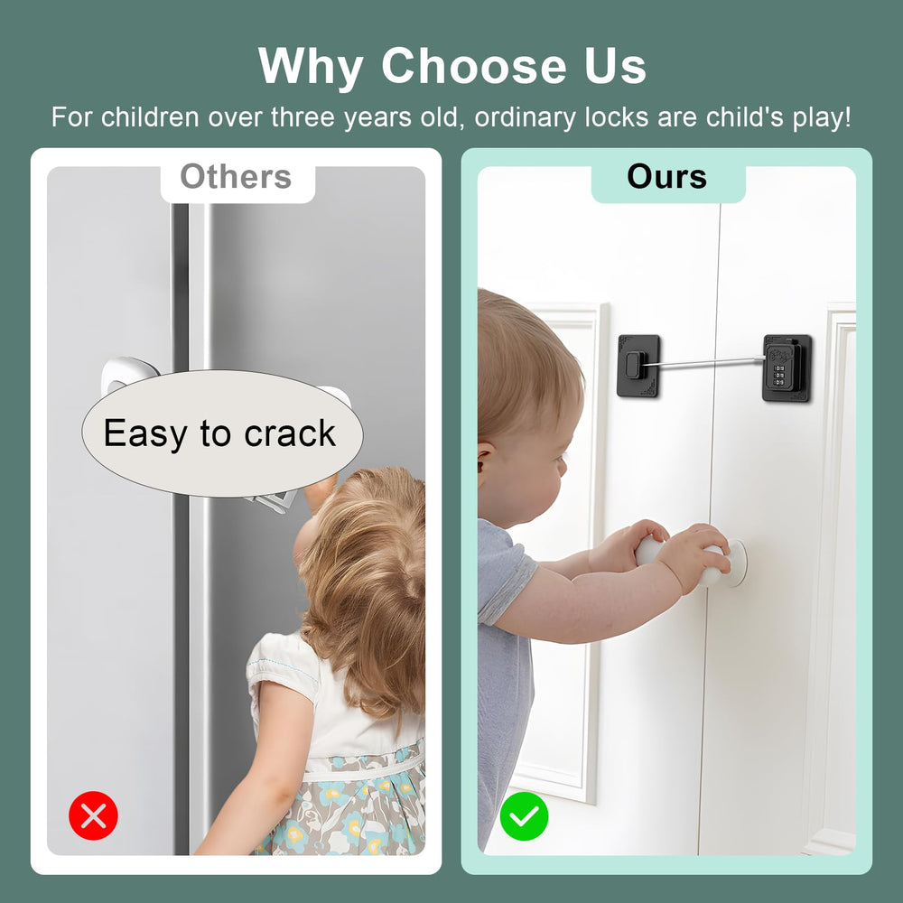 Welangle fridge lock features stainless steel wires for lasting strength.