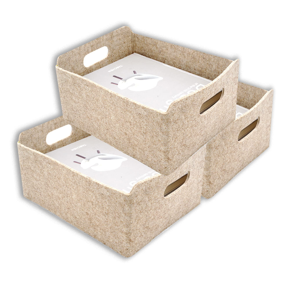 Welaxy collapsible felt storage basket in open view for quick toy organization