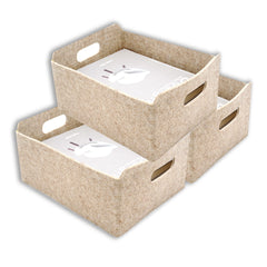 Welaxy collapsible felt storage basket in open view for quick toy organization
