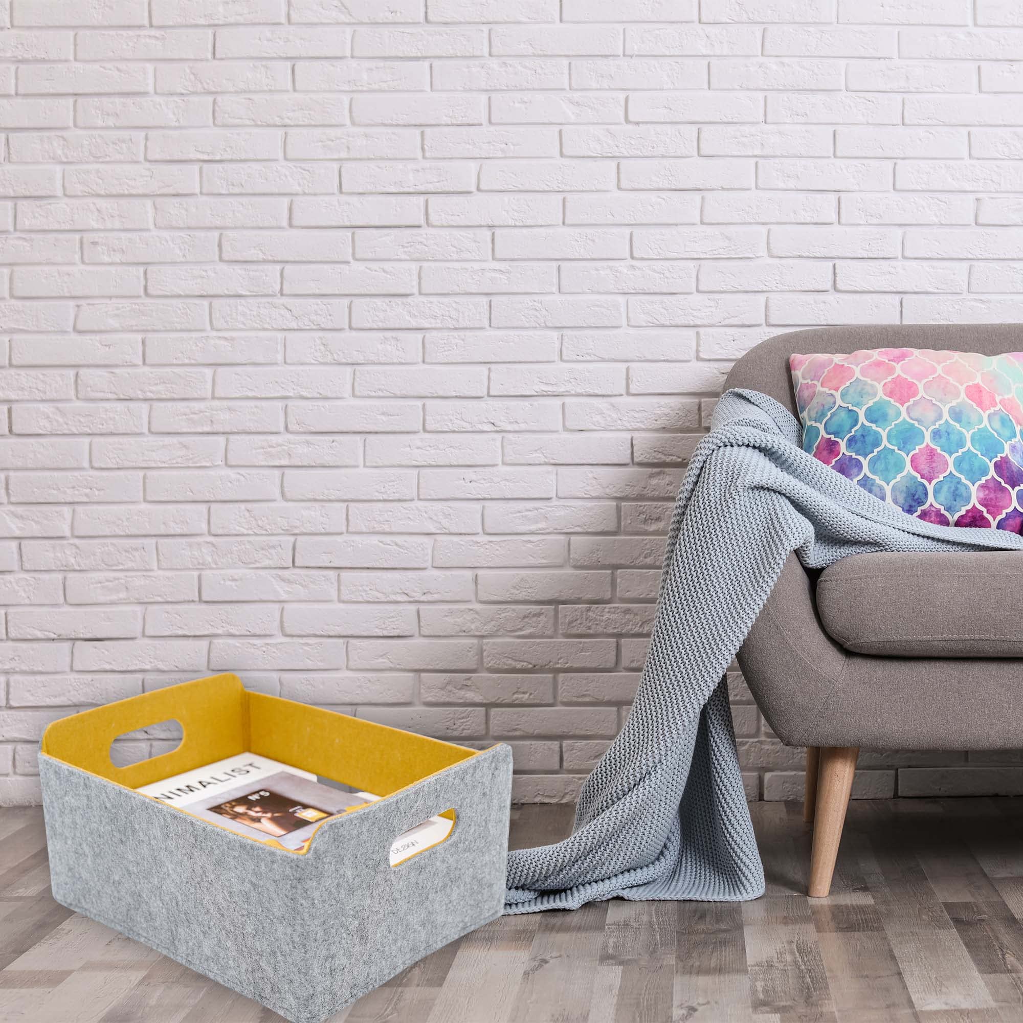 Welaxy sturdy storage bin supports heavier items without losing shape.
