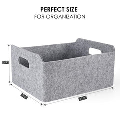 Welaxy storage baskets two-tone grey design adds modern style to any desk or shelf.