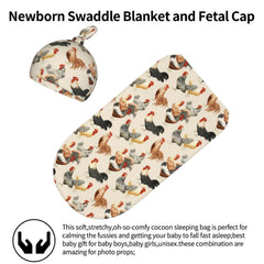 WELBB Rooster Chickens matching hat completes newborn look