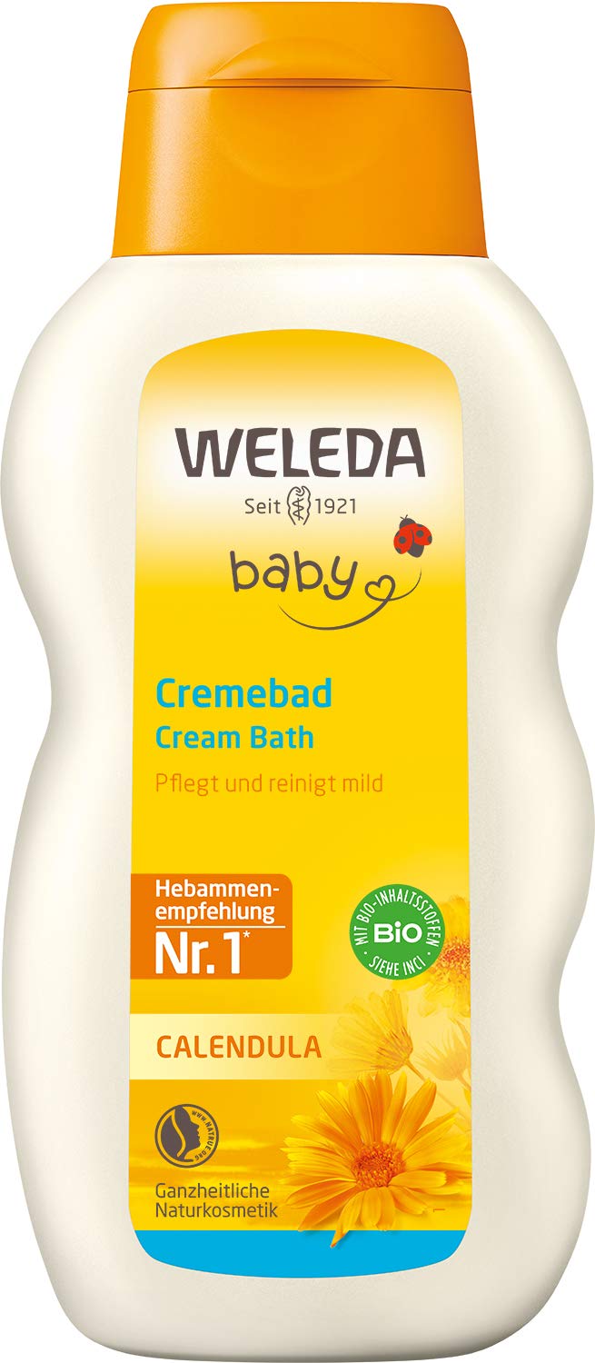 Weleda Calendula Baby Cream Bath bottle shown for delicate skin cleansing