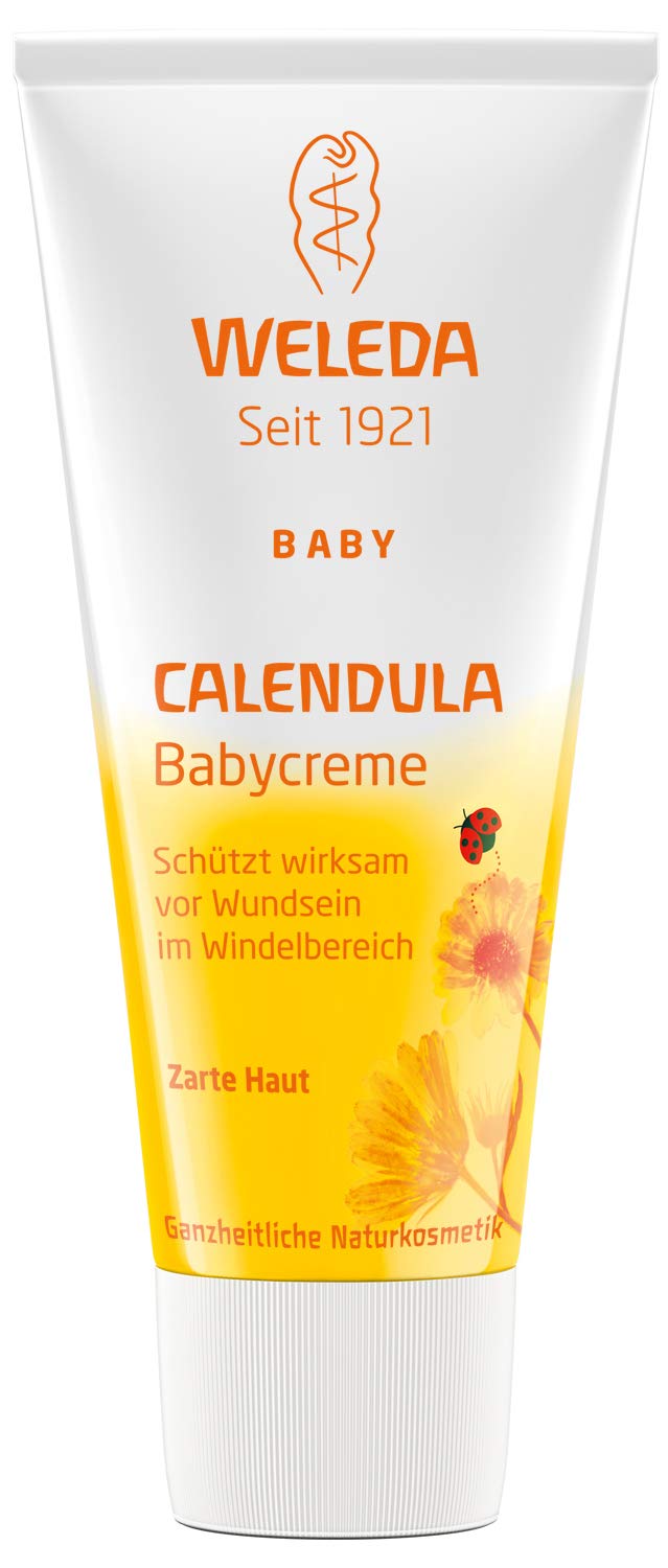 Weleda Calendula Baby Cream diaper-area application for gentle protection of sensitive baby skin.