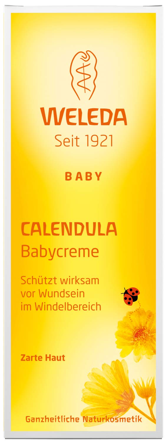 Weleda Calendula Baby Cream close-up texture showing a soft, nourishing formula.