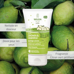 Weleda Kids 2-in-1 Lively Lime hair closeup showing nourishing care