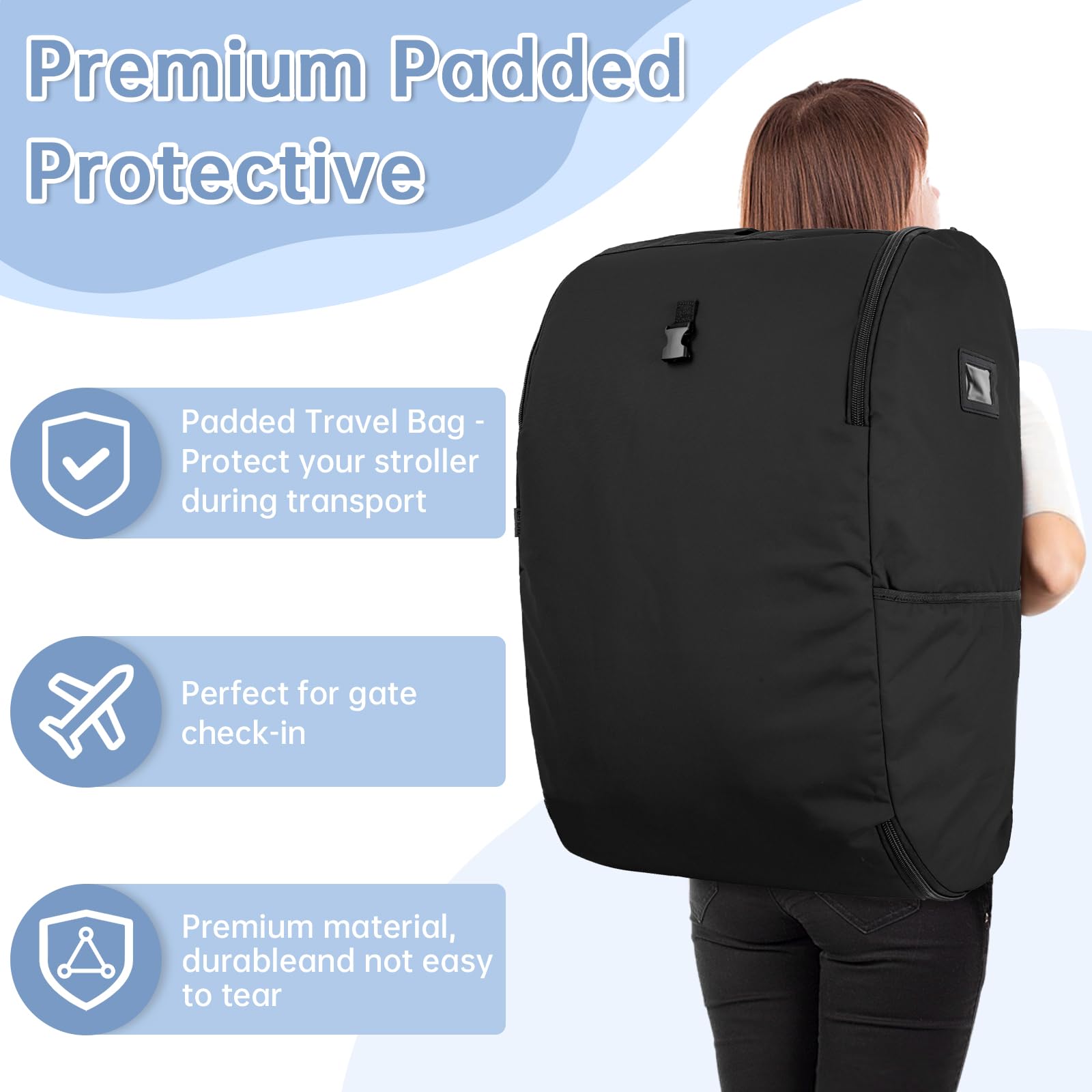 WELIDAY travel bag back view highlights padded straps for comfortable carrying