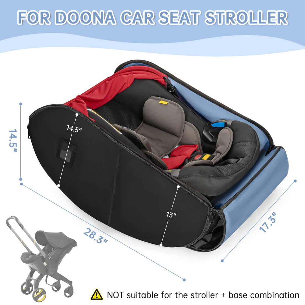 WELIDAY padded car seat bag front view shows sturdy handles for easy lifting