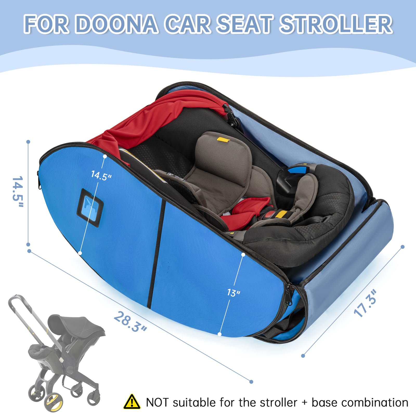 WELIDAY padded travel bag with side pocket for quick-access items