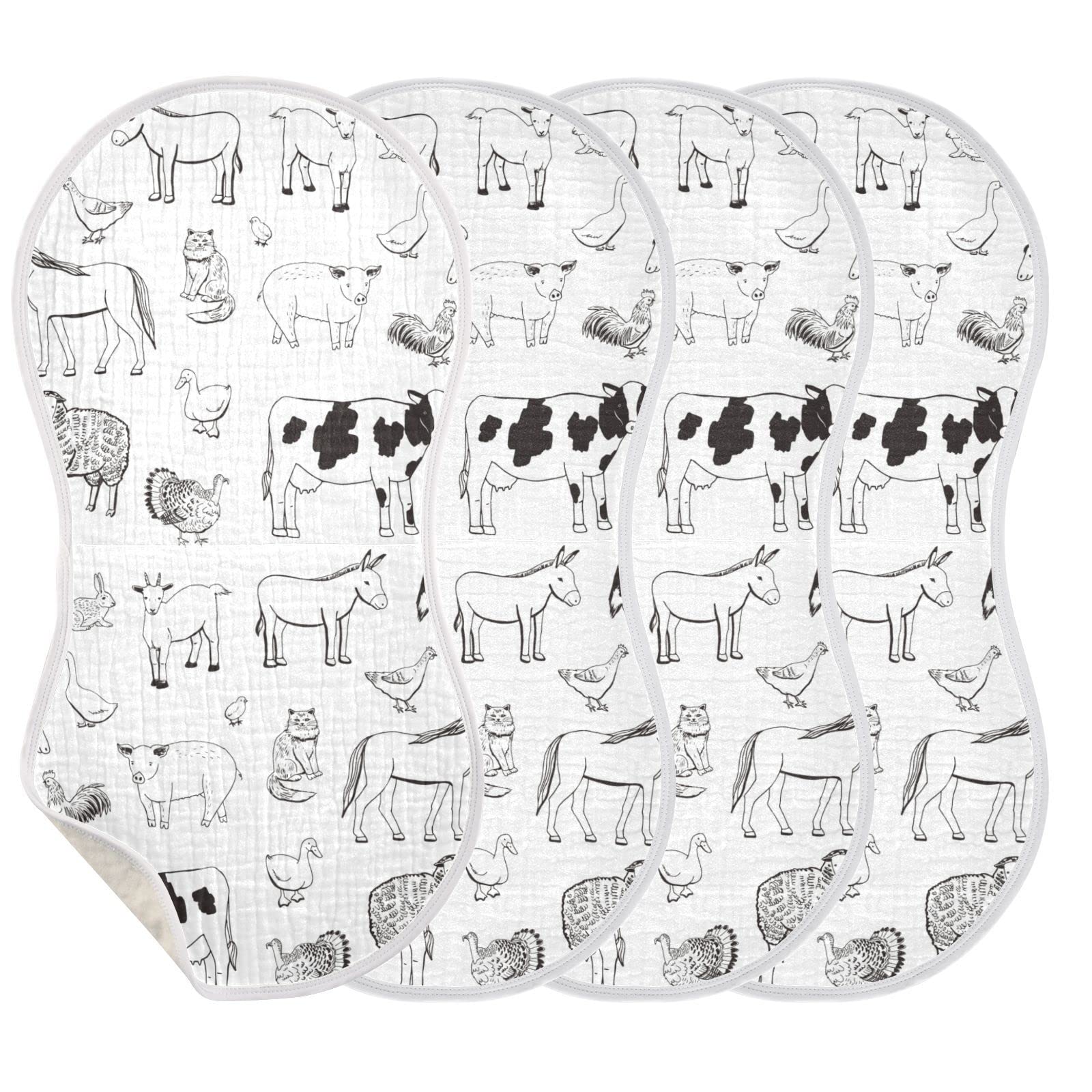 WELLDAY 4-layer absorbent cotton burp cloth with high mess absorption.