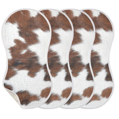 WELLDAY Burp Cloth cow-print packaged view, convenient travel size.