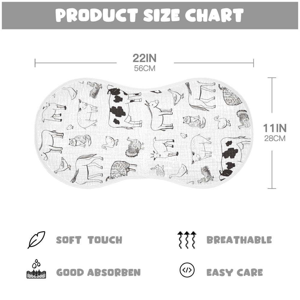 WELLDAY top-stitch design burp cloth for easy hanging and quick access.