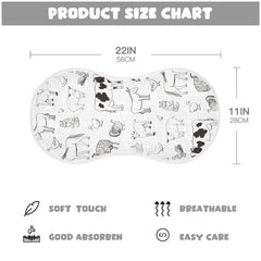 WELLDAY top-stitch design burp cloth for easy hanging and quick access.
